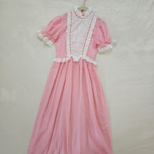 Load image into Gallery viewer, Vintage Semi-Sheer Pink Swiss Dot Maxi Dress kids 8/10