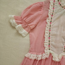 Load image into Gallery viewer, Vintage Semi-Sheer Pink Swiss Dot Maxi Dress kids 8/10