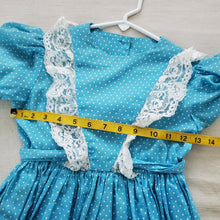 Load image into Gallery viewer, Vintage Lace Back Dotted Maxi Dress kids 6/8