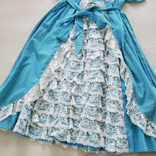 Load image into Gallery viewer, Vintage Lace Back Dotted Maxi Dress kids 6/8