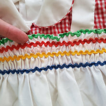 Load image into Gallery viewer, Vintage Smocked Lion Gingham Dress 6 months