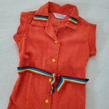 Load image into Gallery viewer, Vintage Healthtex Orange/Rainbow Pantsuit 4t