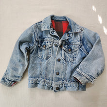Load image into Gallery viewer, Vintage Levi's Flannel Lined Distressed Jean Jacket Orange Tab 4t