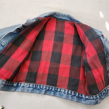 Load image into Gallery viewer, Vintage Levi's Flannel Lined Distressed Jean Jacket Orange Tab 4t