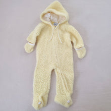Load image into Gallery viewer, Vintage Yellow Fuzzy Hooded PJs 12-18 months