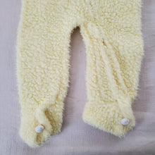 Load image into Gallery viewer, Vintage Yellow Fuzzy Hooded PJs 12-18 months