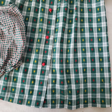Load image into Gallery viewer, Vintage 70s Green Plaid Dress + Bloomers 5t