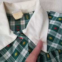 Load image into Gallery viewer, Vintage 70s Green Plaid Dress + Bloomers 5t