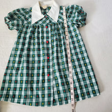 Load image into Gallery viewer, Vintage 70s Green Plaid Dress + Bloomers 5t