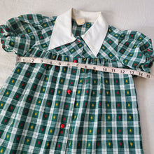Load image into Gallery viewer, Vintage 70s Green Plaid Dress + Bloomers 5t
