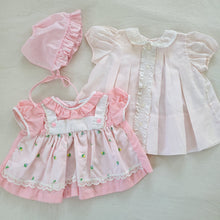 Load image into Gallery viewer, Vintage Pink Dresses + Bonnet Bundle 0-3 months