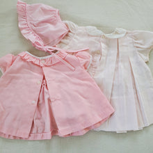 Load image into Gallery viewer, Vintage Pink Dresses + Bonnet Bundle 0-3 months