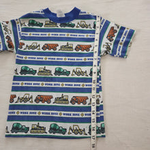 Load image into Gallery viewer, Vintage Construction Trucks Striped Tee 5t