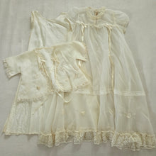 Load image into Gallery viewer, Vintage Baptism Sheer 3-Piece Dress Set Baby/Toddler