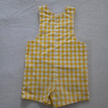 Load image into Gallery viewer, Vintage Pig Yellow Gingham Romper 2t *flaw