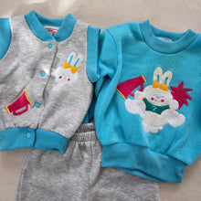 Load image into Gallery viewer, Vintage 3-Piece Cheerleader Bunny Set 12 months