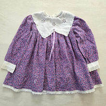 Load image into Gallery viewer, Vintage Purple Floral Long Sleeve Dress 2t/3t