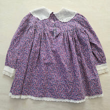 Load image into Gallery viewer, Vintage Purple Floral Long Sleeve Dress 2t/3t