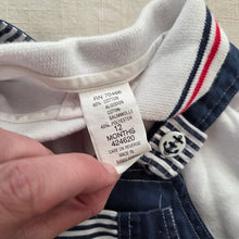 Load image into Gallery viewer, Vintage Nautical Shortalls + Shirt Set 9 months