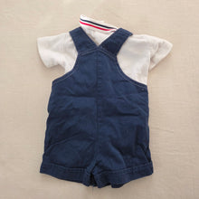 Load image into Gallery viewer, Vintage Nautical Shortalls + Shirt Set 9 months
