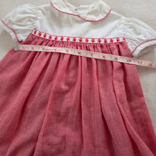 Load image into Gallery viewer, Vintage Bears Red/White Dress 12-18 months *hem undone