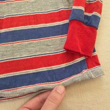Load image into Gallery viewer, Vintage Red/Blue/Gray Striped Turtleneck 6-9 months *flaw
