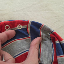 Load image into Gallery viewer, Vintage Red/Blue/Gray Striped Turtleneck 6-9 months *flaw