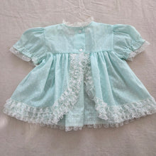 Load image into Gallery viewer, Vintage Mint Dotted Frilly Short Dress 12 months