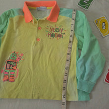 Load image into Gallery viewer, 90s Vintage Oshkosh Neon Robot Long Sleeve 4t