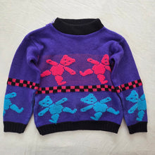 Load image into Gallery viewer, 80s/90s Vintage Colorful Bear Knit Sweater 4t *flaw