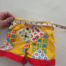 Load image into Gallery viewer, 70s Vintage Bright Floral Pattern Cotton Shorts 18 months *flaw