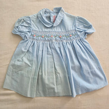 Load image into Gallery viewer, Vintage 60s Smocked Blue Dress 6-12 months