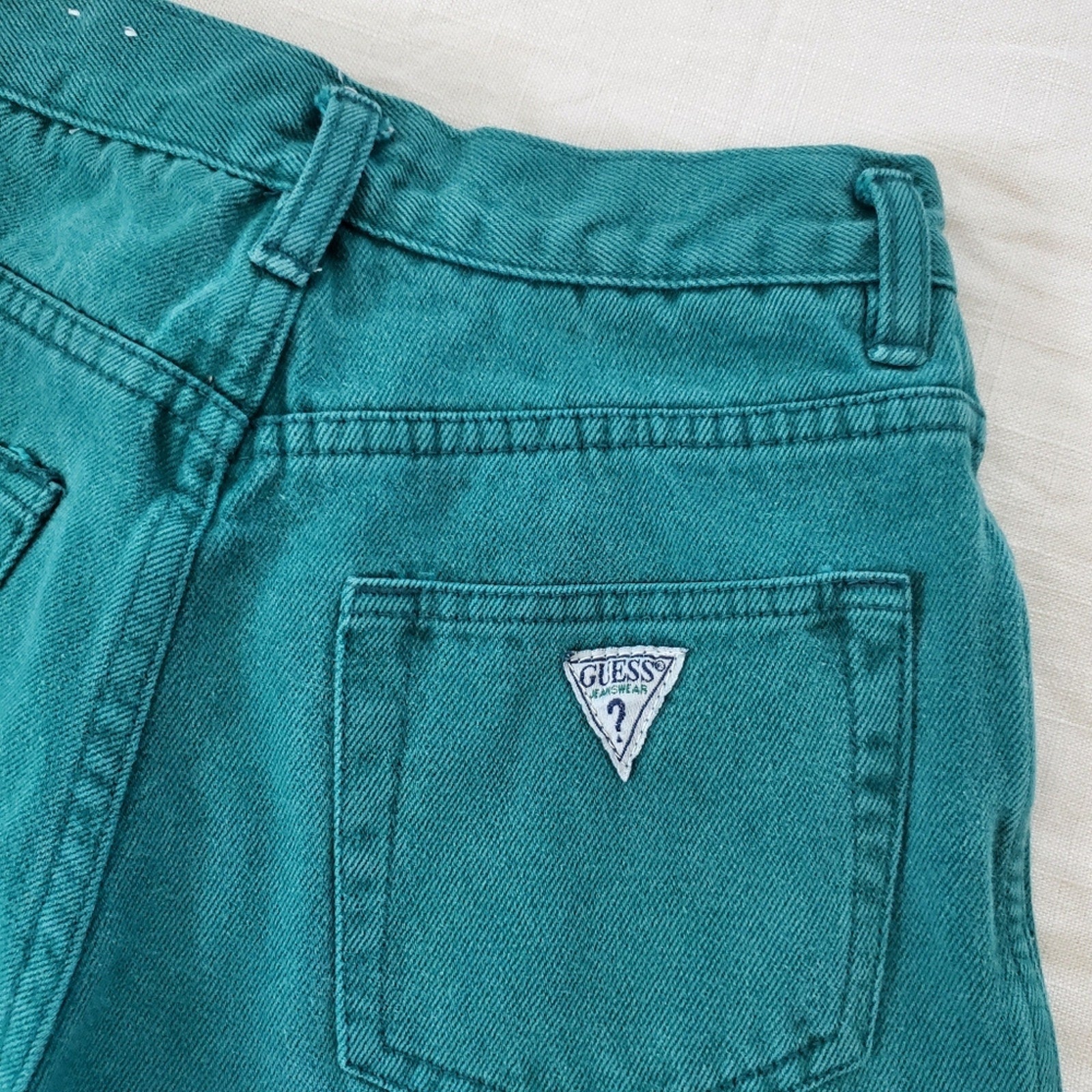 Vintage Guess green jean shorts 26 inch waist – Nostalgic Baby Vintage