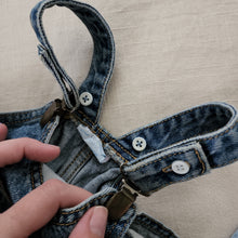 Load image into Gallery viewer, Vintage Guess Leather Patch Clip Overalls 12 months