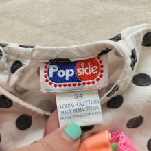 Load image into Gallery viewer, Vintage Polka Dot Stripe Constrast Romper 24 months