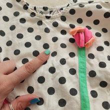 Load image into Gallery viewer, Vintage Polka Dot Stripe Constrast Romper 24 months