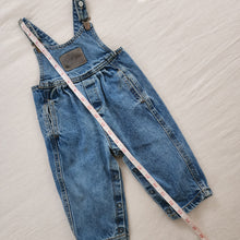 Load image into Gallery viewer, Vintage Guess Leather Patch Clip Overalls 12 months