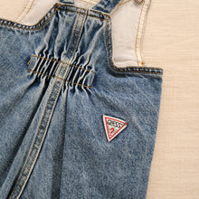 Load image into Gallery viewer, Vintage Guess Leather Patch Clip Overalls 12 months