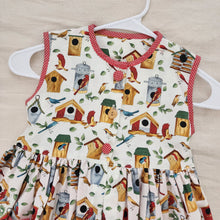 Load image into Gallery viewer, Vintage Birdhouse & Birds Pocket Dress kids 6/8
