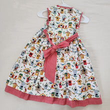 Load image into Gallery viewer, Vintage Birdhouse & Birds Pocket Dress kids 6/8