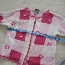 Load image into Gallery viewer, Vintage Pink Checkerboard Floral Knit Sweater 5t/6