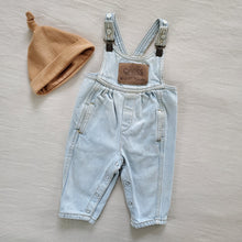 Load image into Gallery viewer, Vintage Guess Leather Patch Clip Overalls 6 months