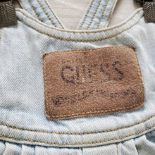 Load image into Gallery viewer, Vintage Guess Leather Patch Clip Overalls 6 months