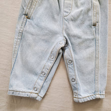 Load image into Gallery viewer, Vintage Guess Leather Patch Clip Overalls 6 months