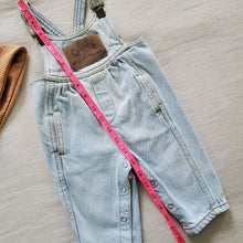 Load image into Gallery viewer, Vintage Guess Leather Patch Clip Overalls 6 months