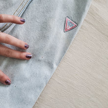 Load image into Gallery viewer, Vintage Guess Leather Patch Clip Overalls 6 months