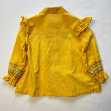 Load image into Gallery viewer, Vintage 70s Yellow Smocked Blouse 2t
