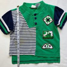 Load image into Gallery viewer, Vintage Nautical Green Striped Shirt 18 months
