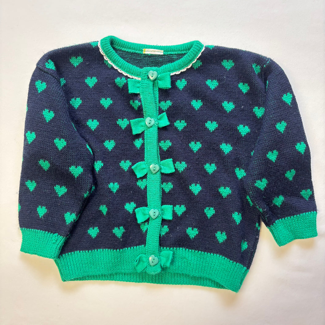 Vintage Heart + Bows Knit Sweater 12-18 months