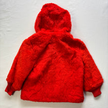 Load image into Gallery viewer, Vintage 70s Orange Fuzzy Hooded Coat 3t/4t
